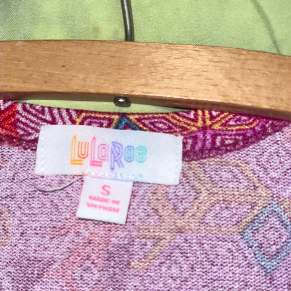 NWT LuluRoe Pink geometric Sarah Women's duster jacket - Picture 7 of 10